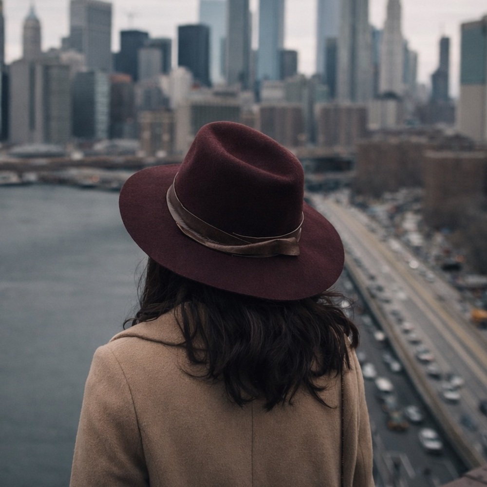 Brunello Cucinelli Deep Burgundy Fedora